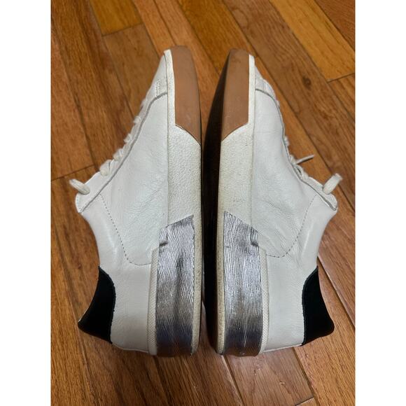 Dolce Vita White Leather Sneakers Black Heel Size 7.5 - Picture 8 of 11